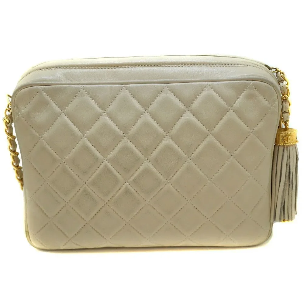 Chanel Beige Bag Chain Gold Metal Fittings